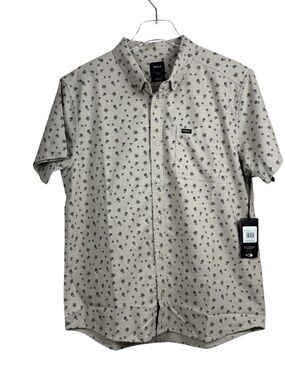 RVCA That'll Do Slim Fit Floral Stretch Short‎ Sleeve Shirt Men's Size L NWT